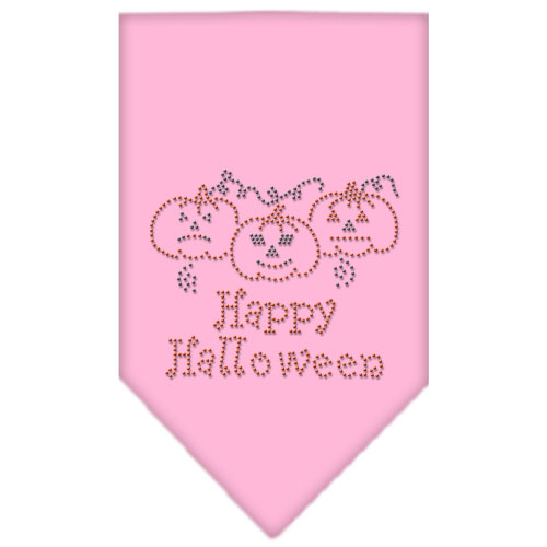 Happy Halloween Rhinestone Bandana Light Pink Small